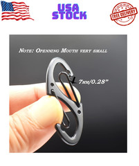 Small Carabiner Clips 1.6 Inch(41Mm) Metal Double Sided Spring Gate Snap Hooks K