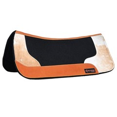 87HS Hilason Western Wool Felt Horse Saddle Pad W/ Cowhide Leather – Black