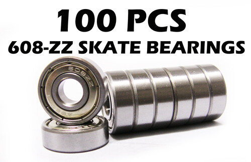 100 Skate Ball Bearing 608Z 8x22x7mm Shielded Bearings