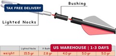 6/12PCS G Lighted Nocks for Arrows with .165 .204 .233 .244 .246 Inside Diameter