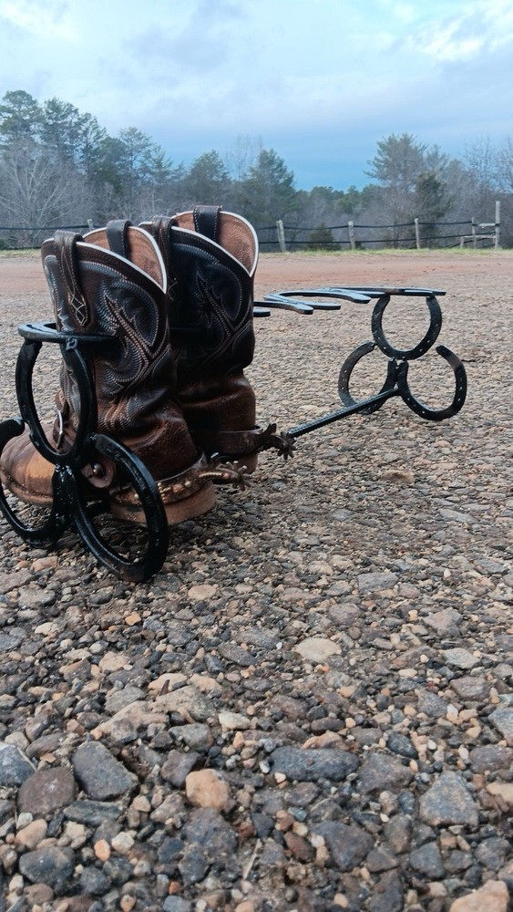 Horseshoe Boot Rack Holds Three Boots Handmade In The Foothills Of NC