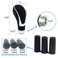 Leather Covered Stick Shift Knobs – MT Gear Car Shifter Handle Fit Most Black 1