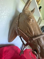 Vintage Buckstitched Leather Halter & Matching Lead FREE SHIPPING