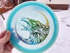 Champion FLAT Firebird Fierce Falcon Disc Golf Swirl Innova Artist Limited #6036