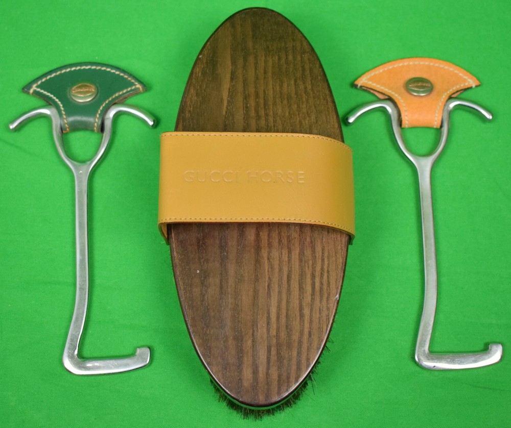 Gucci Horse Brush w/ Pair of Riding Boot Pulls Sold by M.J Knoud 716 Madison Ave