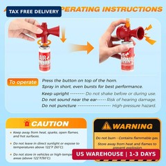 Nicehill 2 Pack Air Horn, 122dB Loud Safety Air Horns for Boating Emergency & Sp