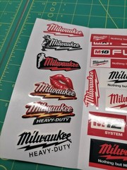 Milwaukee Hard Hat & Toolbox Sticker Pack – 30+ Waterproof Vinyl Stickers