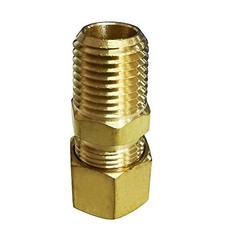 Brass Compression Fitting, Male Adapter, 1/8″ Tube OD x 1/8″ NPT Male, 1/8 Inch