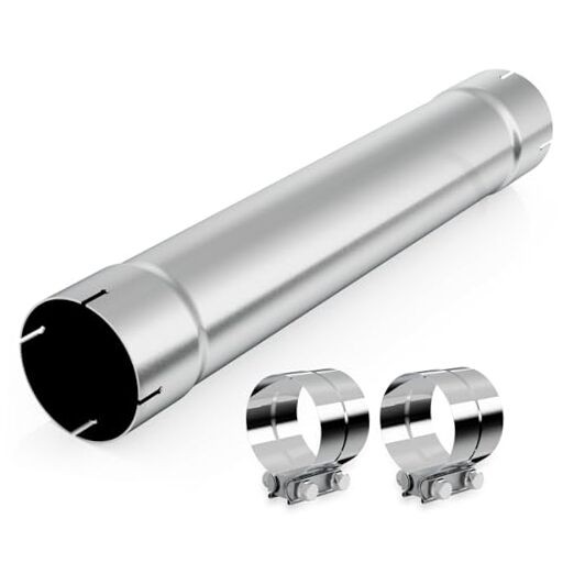 5 Inch Straight Exhaust Pipe, 5″ Stainless Steel 5 Inch with Two Clamps