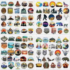 300 Pcs Camping Stickers for Kids, Outdoor Adventure Hiking Vinyle Waterproof Na