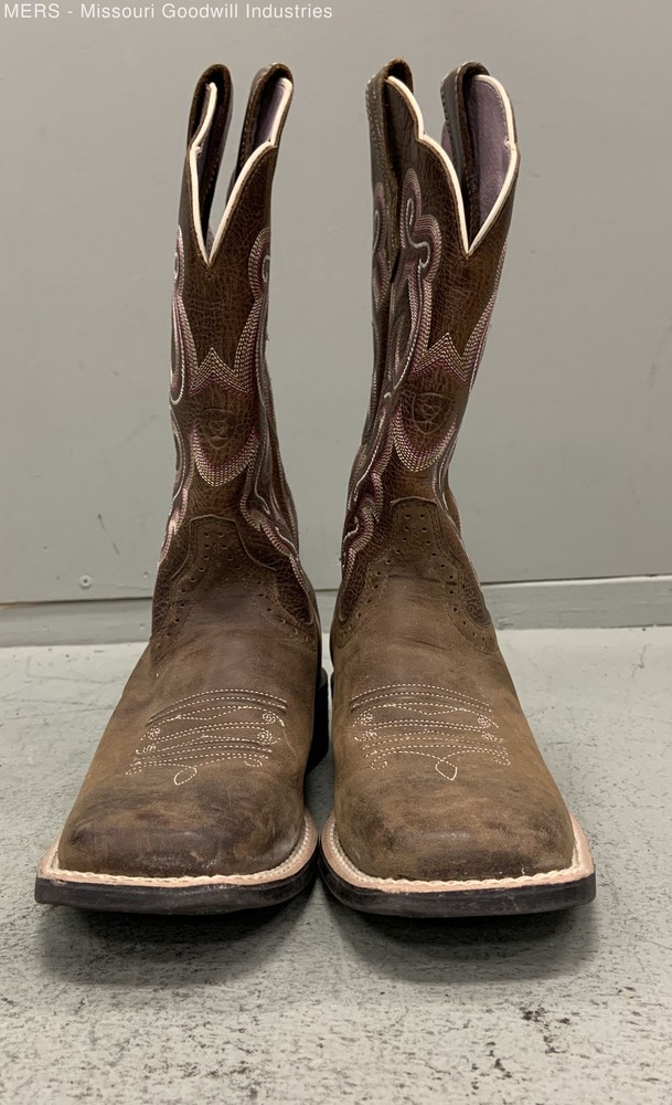 Ariat Fatbaby Heritage Toasted Brown Purple Square Toe Western Boots Size 5.5B