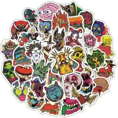 NEW Gothic Horror Stickers 50Pcs Skull Graffiti Decals for Laptop Skateboard