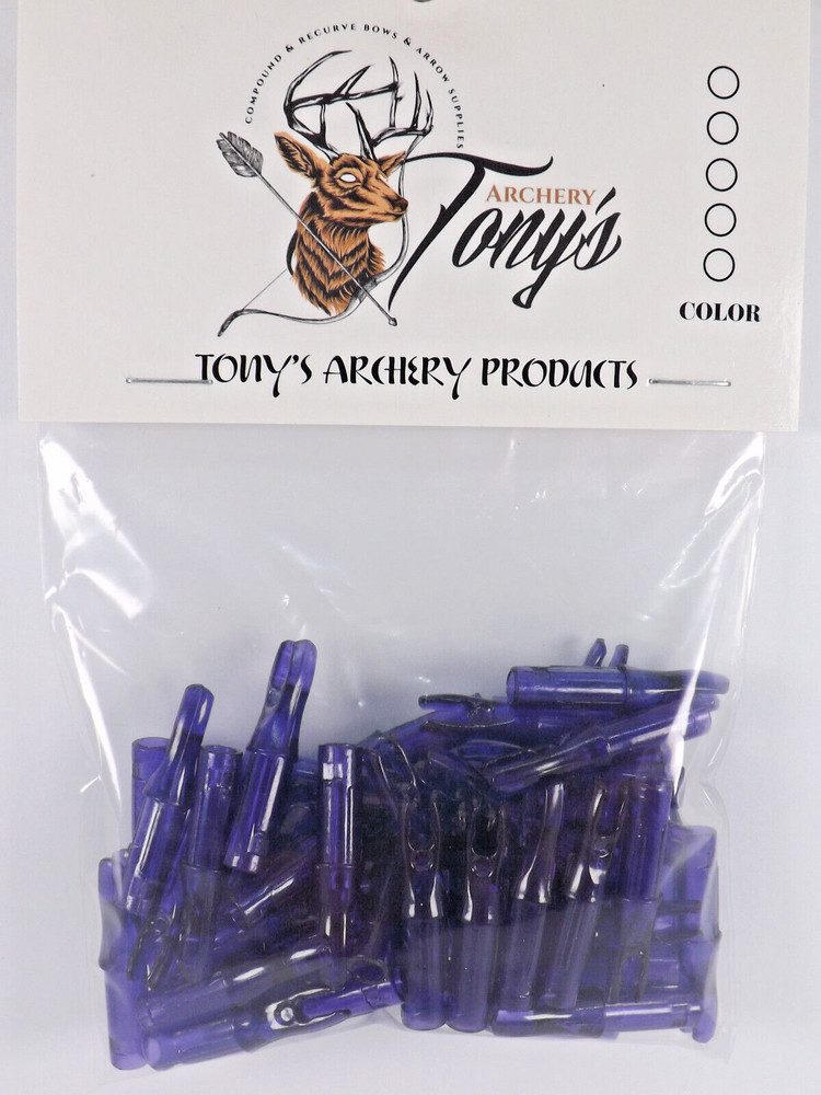 Archery Nocks 6.2mm/0.246″ Transparent Dark Purple 50PK DPNKS68