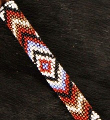 Showman Argentina Leather One Ear Headstall w/ Beaded Navajo Design