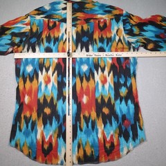 Wrangler Western Shirt XL 17-17 1/2 Multicolor Ikat 100% Cotton Long Sleeve