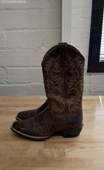Ariat Heritage Western R-Toe Distressed Brown Leather Cowboy Boots Men’s 8.5D