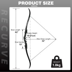 TOPARCHERY 62″ Archery ILF Recurve Bow Alloy Riser Competition Athletic 25-50lbs