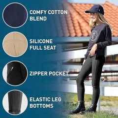 HORZE Active Kids’ Unisex Silicone Grip Full Seat Horseback Riding Breeches