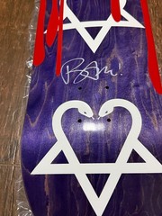 Bam Margera Heartagram Skateboard Deck Signed Autographed Purple New 8.25 Zero