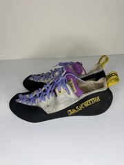 Vintage La Sportiva Rock Climbing Shoes Women’s 41.5 Gray Purple Lace Up Italy