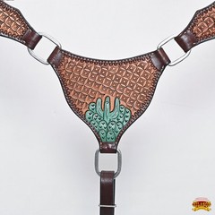 Western Headstall and Breast Collar Set HILASON Tooled Leather Horse Bridle Tack