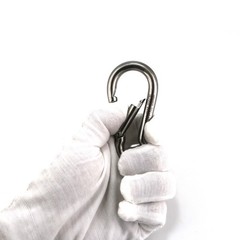 4 Pack 5/16″ Stainless Steel Carabiner Clip Metal Spring Snap Hook Heavy Duty