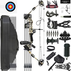 Archery Compound Bow Set 20-70 LBS, Draw Length 24-30, up to IBO 320 fps, Huntin