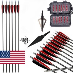 Archery Arrowhead Quiver Carbon Arrows 30″ Turkey Feather Compound Recurve Bow