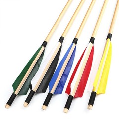12X 32″ Archery Wooden Arrows 5″ Feather Field Tips Traditional Bow Longbow Hunt