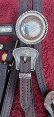 Vintage SIMCO Rope Edge Alpaca Silver Bars Small Cob Pony Show Headstall Bridle