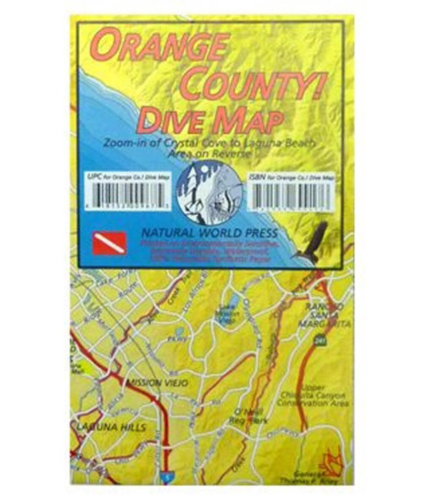 Natural World Press Waterproof Orange County Dive Map 13x19in