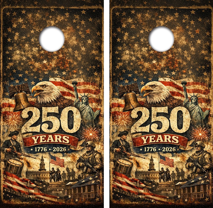 Americas 250 Anniversary Cornhole Board Wrap LAMINATED Decal Vinyl Sticker #5032