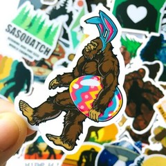 50pcs Sasquatch Big Foot Themed Waterproof Stickers Pack Vinyl Set Sticker