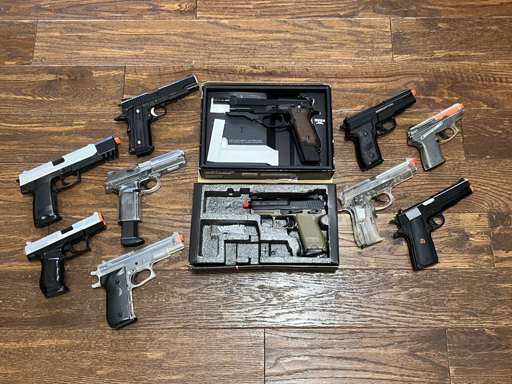 Airsoft Pistol Lot — AEP, GBB, Springer