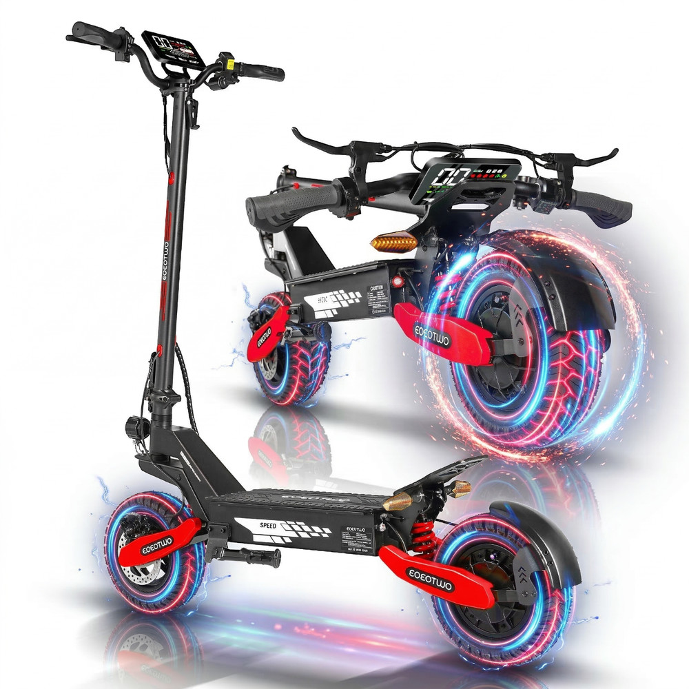 EOEOTWO 1200W Electric Scooter for Adults 30MPH 48V 13Ah 11″ Off-Road Foldable