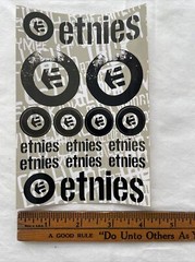 Etnies ES Vintage Skateboarding Shoes STICKER Sheet Black White Logo OG E1