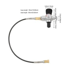 High Pressure PCP Paintball Fill Station Air Tank Valve Regulator + Hose 4500PSI