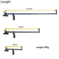 Black Outdoor Telescopic Slingshot with Red Laser Aim Hunting Slingshot Catapult