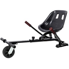 Hoverboard Go-Kart Seat Attachment, Adjustable Frame, Dual Shock Absorber, Black