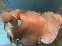 SIMCO SUPREME Western Saddle 14” Vintage Tooled Leather Ranching Western Cowboy