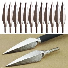 12Pcs Carbon Steel Arrowheads Broadheads 150 Grain Arrow for Archery Hunting
