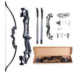 54″ Archery Takedown Recurve Bow Carbon Arrows Rest Bow Sight Sets Adult Hunting