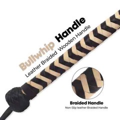 Cow Hide Leather Bullwhip 04 Feet Long 08 Plaits Indiana Jones Whip