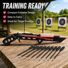 High-Velocity Dual Elastic Band Folding Crossbow Professional Training Portable