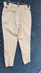 ARIAT BREECHES Size 12 YOUTH Tan* VGC Cotton Blend Front Zip