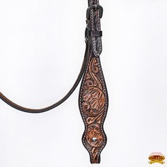 Western Headstall and Breast Collar Set HILASON Tooled Leather Horse Bridle Tack