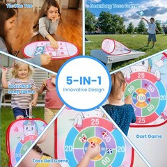 Bean Bag Toss Game Toy Outdoor Toss Game Family Party Supplies for Kids Toddlers