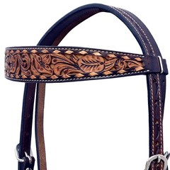 Western Headstall and Breast Collar Set HILASON Tooled Leather Horse Bridle Tack