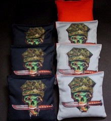 US ARMY MILITARY ARMED LIZARD SKULL 8 ACA Regulation Cornhole Bean Bags B239