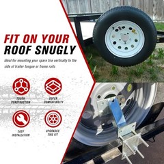 FIERYRED Trailer Spare Tire Mount,120LBS Spare Tire Carrier spare tire mount